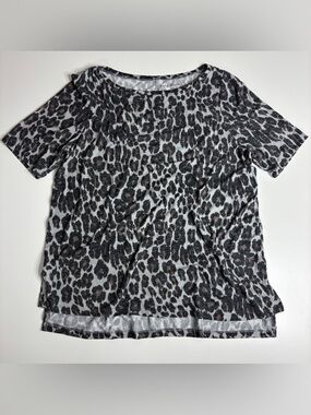 Lane Bryant Leopard Print Top 18/20 Plus Size Soft Knit Casual Neutral Shirt